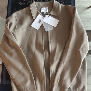 Men’s Zip-Up Sweater Jacket in Sand